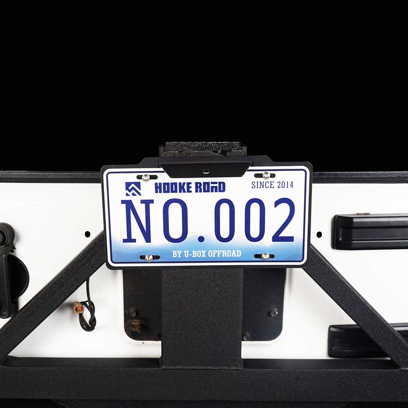 Hooke Road Spare Tire License Plate Relocation Mounting Bracket for 1997-2026 Jeep Wrangler TJ & JK & JL Rubicon Sahara Sport 2 Door & Unlimited 4 Door - Image 3